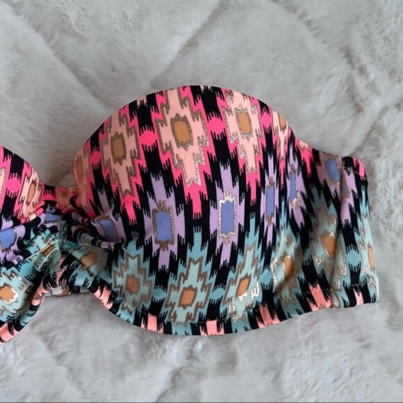 Victoria’s Secret | Warm Ikat “The Flirt Bandeau” Bikini Top | Size 32A - Picture 4 of 11